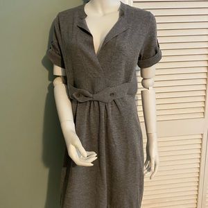 BCBG MaxAzria Gray Wool Short Sleeve Dress